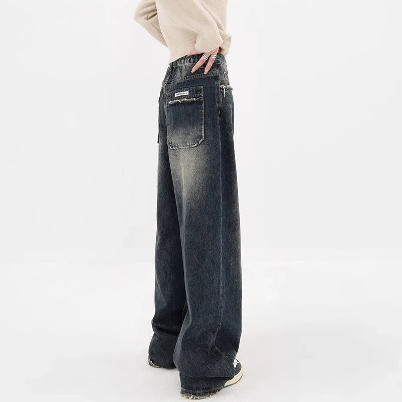 Cassies Kurations Y2K Loose Wide Leg Jeans - Dark Wash