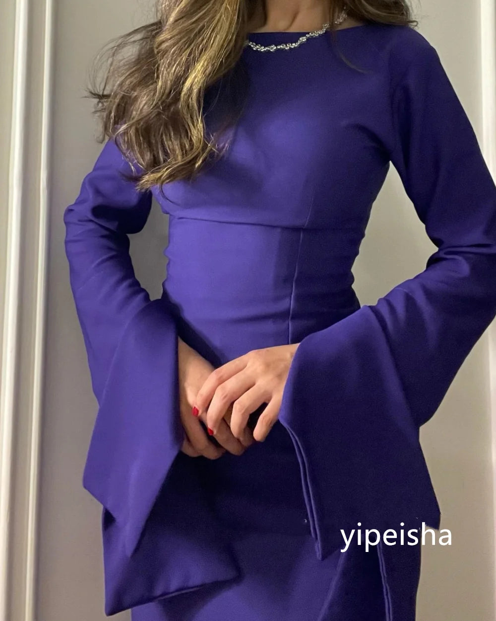 Customized Pastel Jersey A-Line Midi Dress