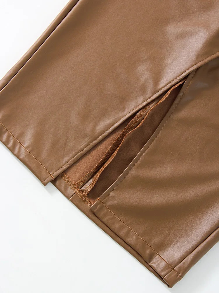 Cassies Kurations Faux Leather Midi Skirt