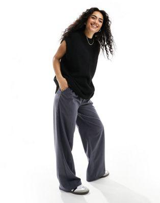 Black Knit Oversized Tank Top