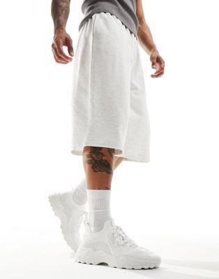 White Knitted Chunky Sneakers for Men