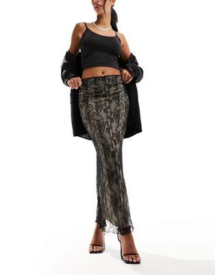 Black Lace Maxi Skirt