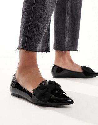 Black Patent Bow Ballet Flats