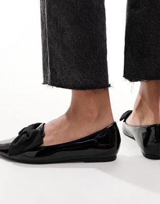 Black Patent Bow Ballet Flats