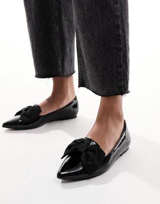 Black Patent Bow Ballet Flats