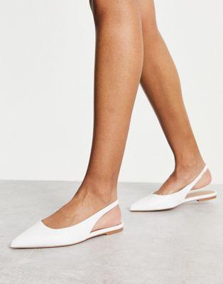 Lala Slingback Ballet Flats in White Lizard