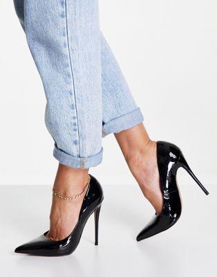 Black Patent Stiletto Pumps