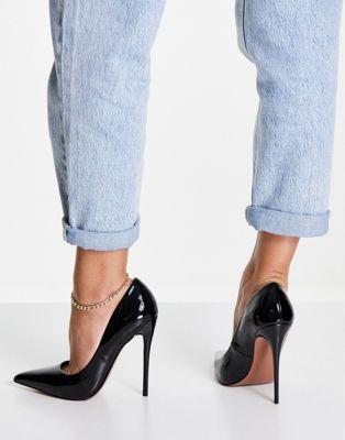 Black Patent Stiletto Pumps