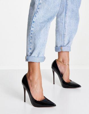 Black Patent Stiletto Pumps