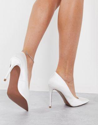 Penza Pointed High Heel Pumps in White