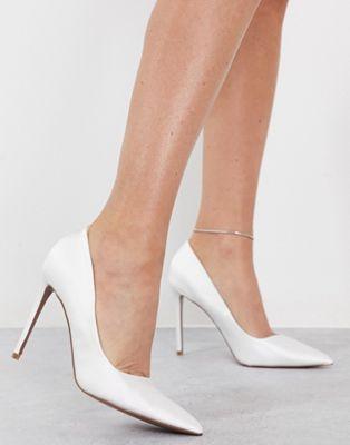 Penza Pointed High Heel Pumps in White