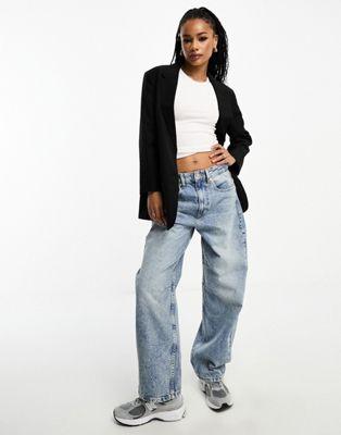 ASOS Petite Boyfriend Fit Blazer in Black
