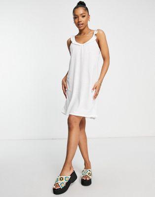 JDY Ruffle Trim Mini Swing Dress in White
