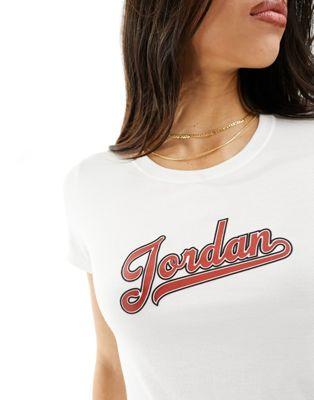 Jordan Slogan Slim T-Shirt in White