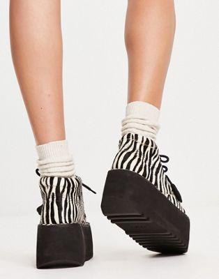 Kickers Kick Hi Zebra Print Platform Boots