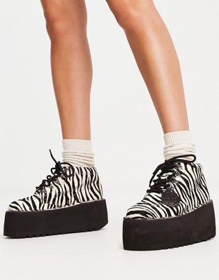 Kickers Kick Hi Zebra Print Platform Boots