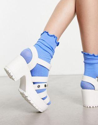 Koi Footwear White Coconut Flower Platform Sandals