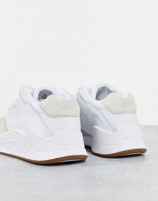 Lacoste Court Slam Suede Mix Chunky Sneakers in White