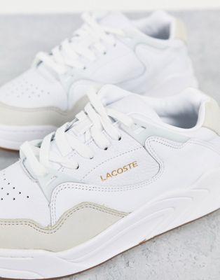 Lacoste Court Slam Suede Mix Chunky Sneakers in White