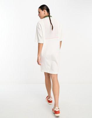 Lacoste White Pique Polo Shirt Dress with Contrast Collar