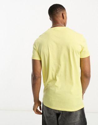 Lacoste Slim Fit Cotton T-Shirt in Pastel Yellow
