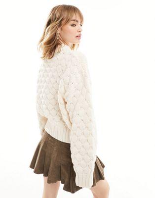 Monki Heavy Knit Sweater in White