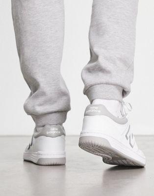 New Balance 480 Leather Sneakers in White/Gray