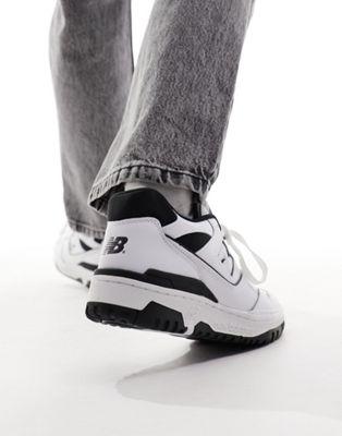 New Balance 550 Matte Leather Low-Profile Sneakers - White/Black