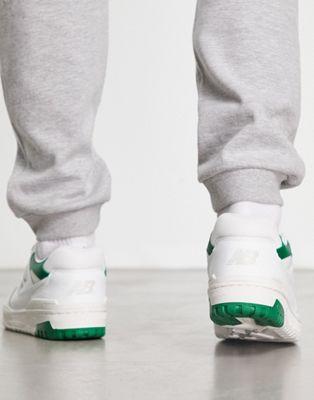 New Balance 550 Leather Sneakers in White and Green