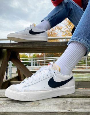 Nike Blazer Low '77 Vintage Sneakers in White/Black