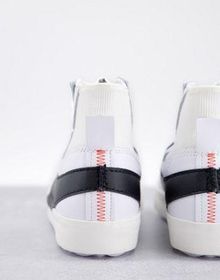 Nike Blazer Mid '77 Jumbo Leather Sneakers in White/Black