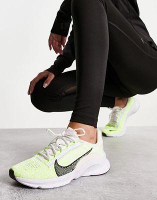 Nike Training Superrep Go 3 Flyknit Sneakers in Yellow & White