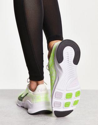 Nike Training Superrep Go 3 Flyknit Sneakers in Yellow & White