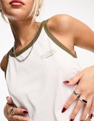 Noisy May Contrast Trim Cotton Tank Top