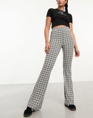 Noisy May Flared Houndstooth Pants