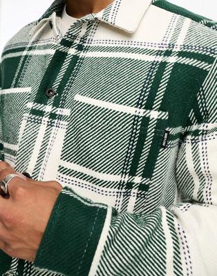 Only & Sons Oversized Green Check Felt Jacket