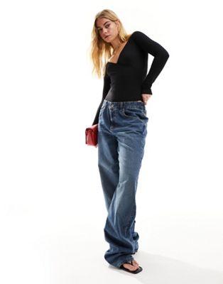 Black Ribbed Wrap Bodysuit