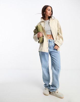 Beige Cotton Twill Parka Jacket