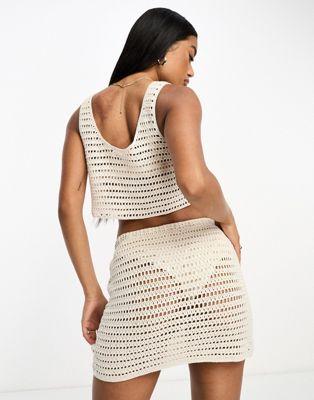 Pacsun Crochet Tank Top in White Sand