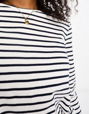 Pieces Long Sleeve Stripe Cotton T-Shirt