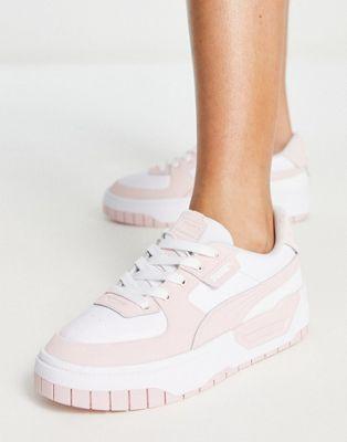 Puma Cali Dream Leather Sneakers in White and Pink