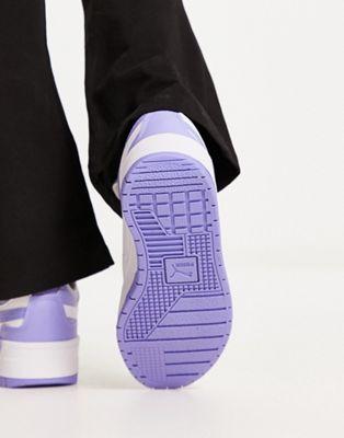 Puma Cali Dream Tweak Leather Sneakers in White with Lavender