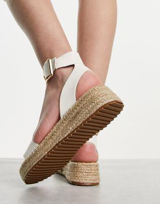 Raid Alice Flatform Espadrilles in White