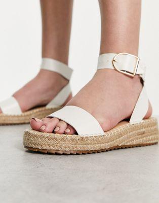 Raid Alice Flatform Espadrilles in White